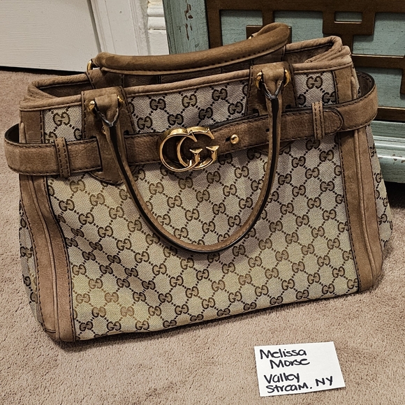 100% AUTHENTIC GUCCI RUNNING TOTE GG - Picture 2 of 13